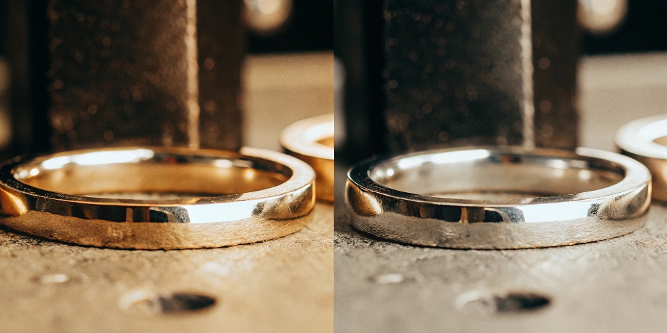 a comparison between a piece of titanium and surgical steel