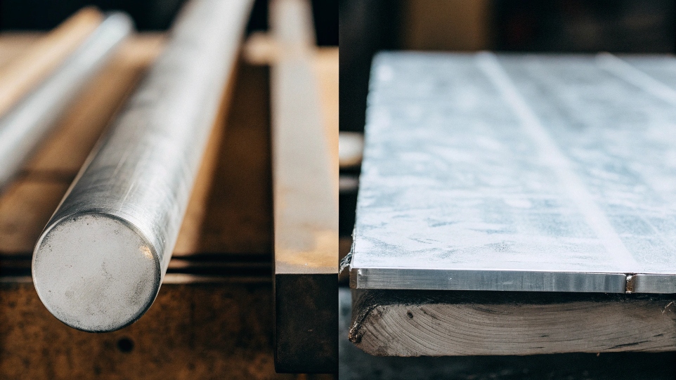 titanium bar vs aluminum sheet showing scratch resistance
