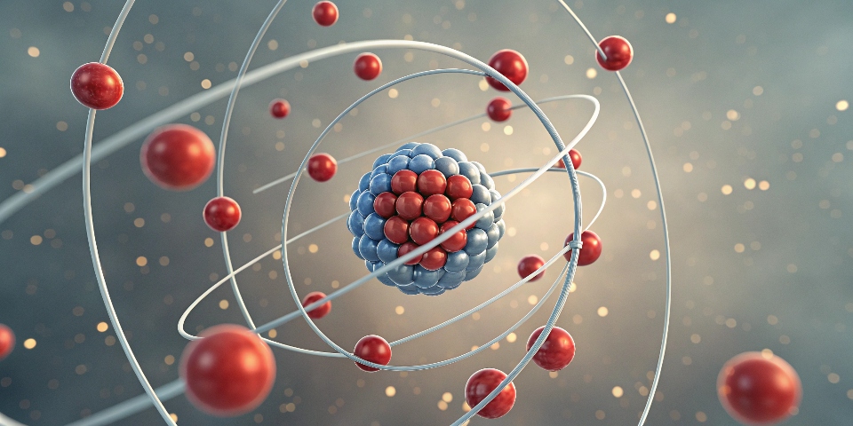 Illustration showing the chemical reaction of a titanium atom with oxygen atoms at high temperature.