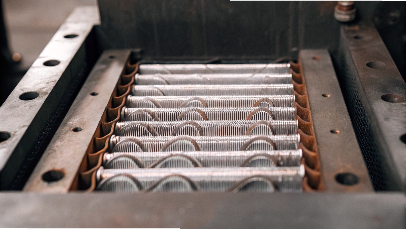 Diagram of an [air heat exchanger](https://www.sciencedirect.com/topics/engineering/air-heat-exchanger)[^1] showing hot and cold air flows