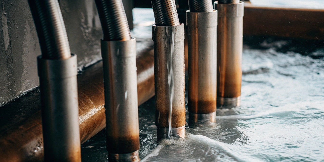 Titanium pipes resisting corrosion in saltwater