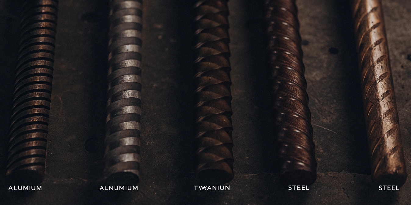 A comparison chart showing the hardness of different metals like aluminum, titanium, and steel