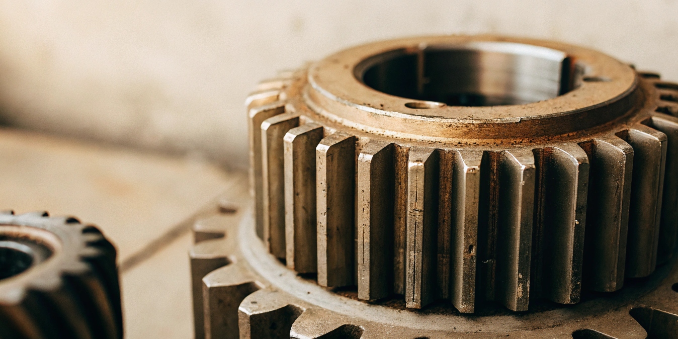 A titanium gear showing signs of wear and galling