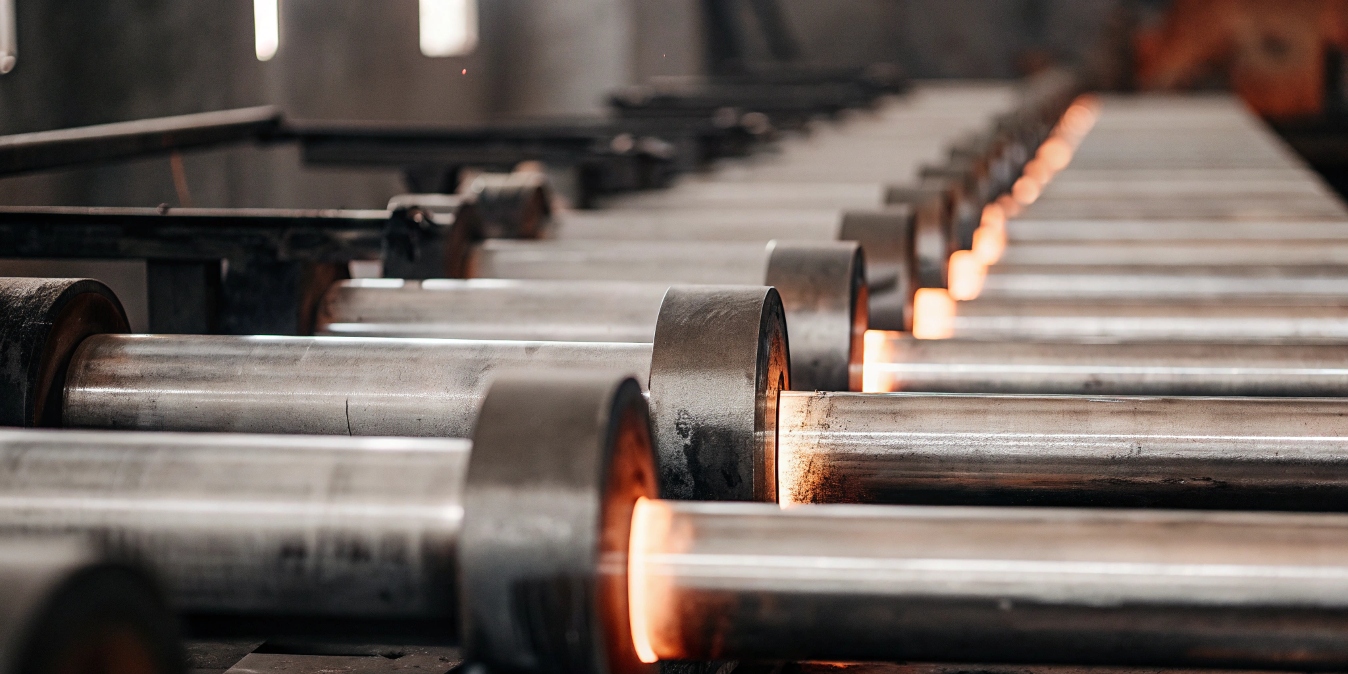 Diagram of the metal rolling process starting with a heated ingot