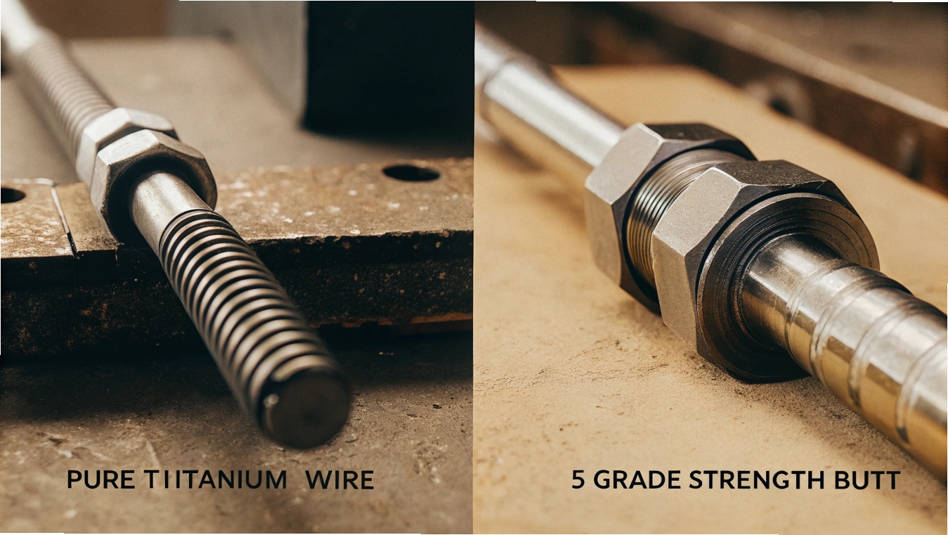 Comparison of a pure titanium medical wire and a high-strength Grade 5 aerospace bolt