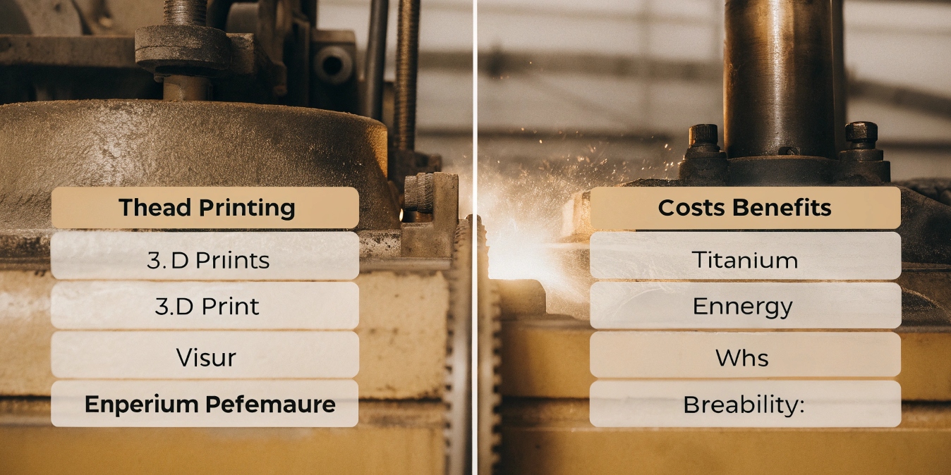 A cost-benefit analysis chart for 3D printing titanium vs traditional manufacturing