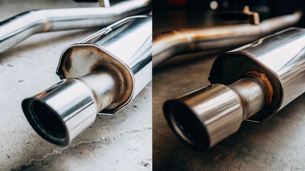 Titanium exhaust system showcasing corrosion resistance and lightweight design for automotive applications