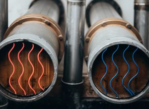 imagine two pipes running side by side one pipe